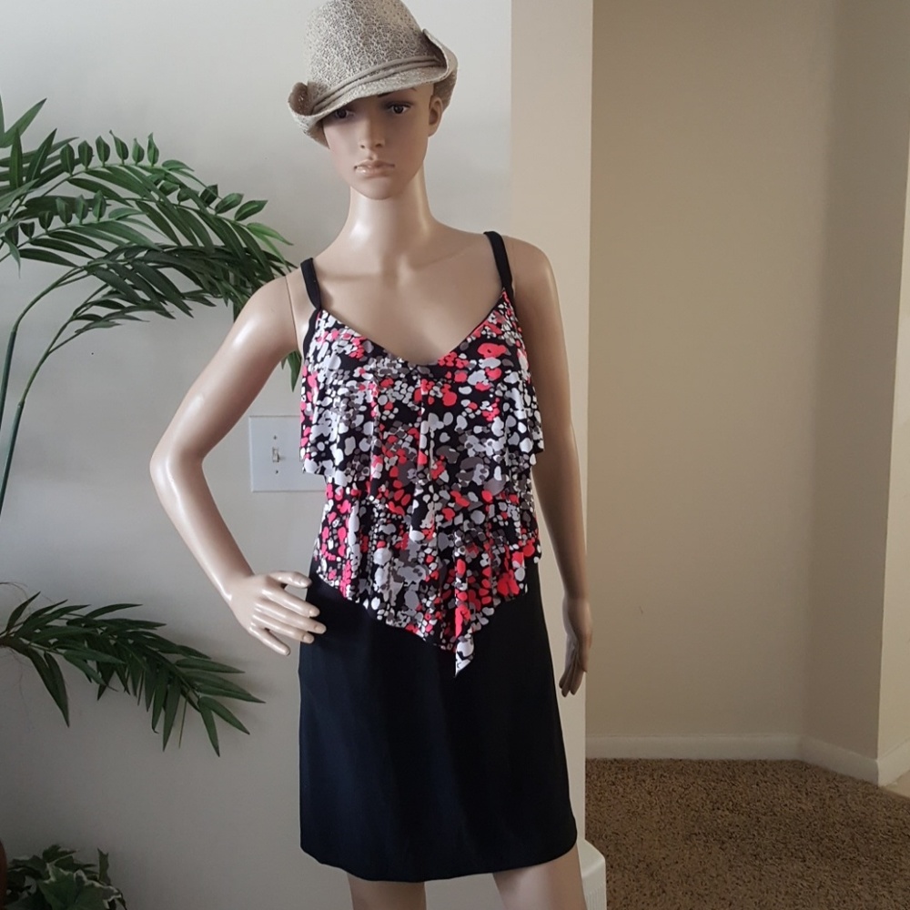 Black & Colorful Swim Dress